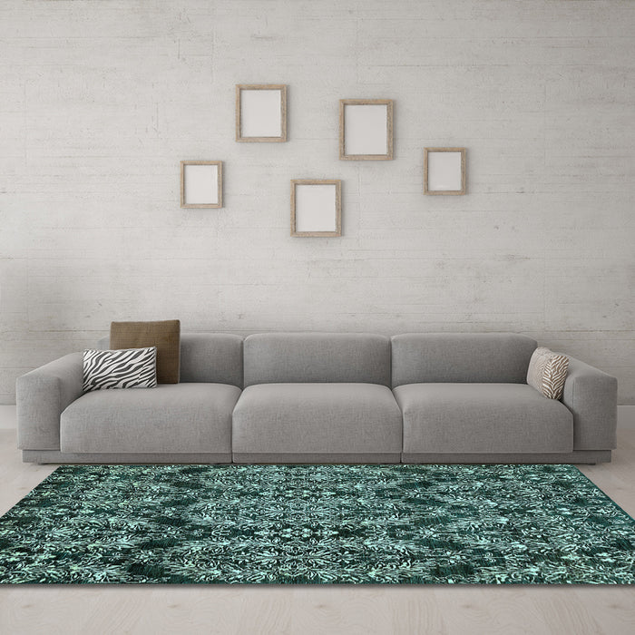 Machine Washable Abstract Light Blue Modern Rug in a Living Room, wshabs362lblu