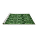 Sideview of Machine Washable Abstract Green Modern Area Rugs, wshabs362grn