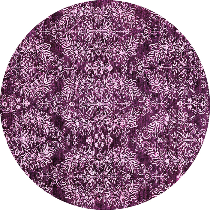 Round Abstract Pink Modern Rug, abs362pnk