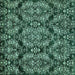 Square Machine Washable Abstract Turquoise Modern Area Rugs, wshabs362turq