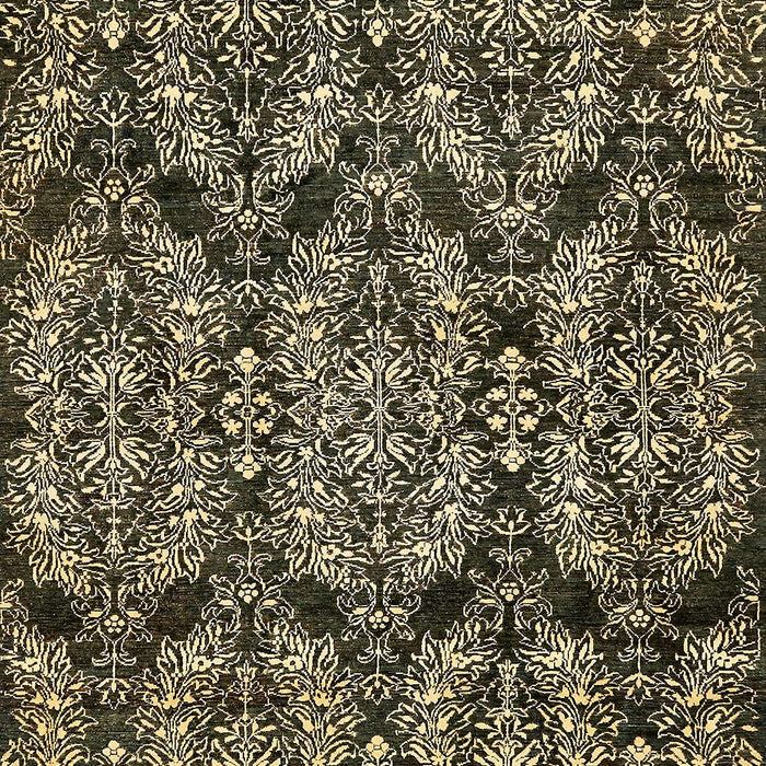 Machine Washable Abstract Dark Khaki Green Rug, wshabs362