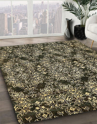 Abstract Dark Khaki Green Modern Rug, abs362