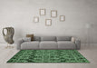 Machine Washable Abstract Emerald Green Modern Area Rugs in a Living Room,, wshabs362emgrn