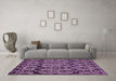 Machine Washable Abstract Purple Modern Area Rugs in a Living Room, wshabs362pur