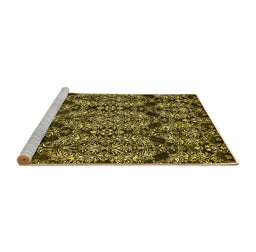 Sideview of Machine Washable Abstract Yellow Modern Rug, wshabs362yw