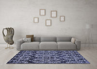 Machine Washable Abstract Blue Modern Rug, wshabs362blu