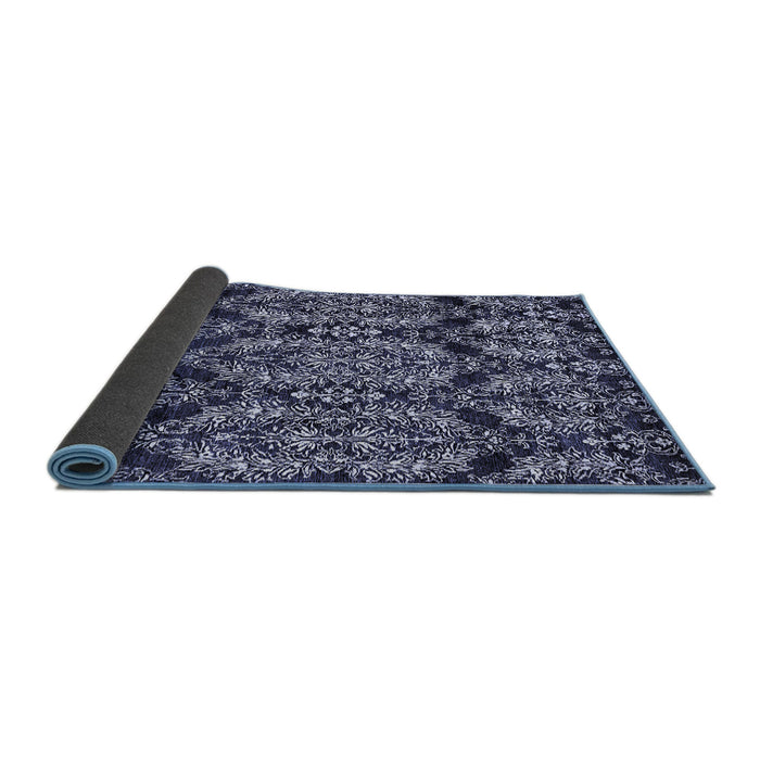 Sideview of Abstract Blue Modern Rug, abs362blu
