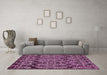 Machine Washable Abstract Pink Modern Rug in a Living Room, wshabs362pnk