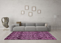 Machine Washable Abstract Pink Modern Rug, wshabs362pnk