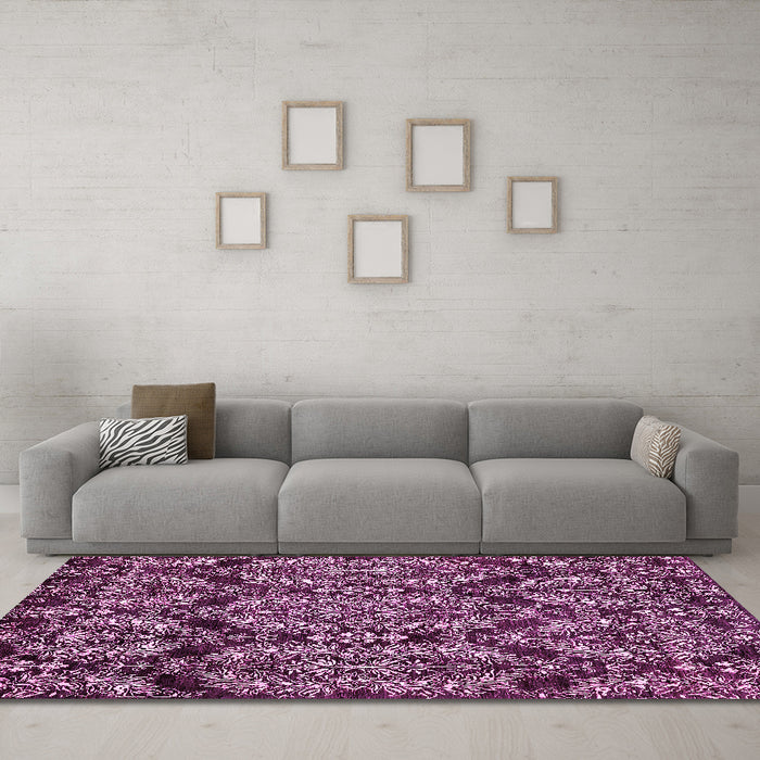 Machine Washable Abstract Pink Modern Rug in a Living Room, wshabs362pnk