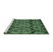 Sideview of Machine Washable Abstract Emerald Green Modern Area Rugs, wshabs362emgrn