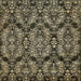 Square Abstract Dark Khaki Green Modern Rug, abs362