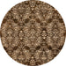 Round Abstract Orange Modern Rug, abs362org