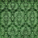 Square Machine Washable Abstract Green Modern Area Rugs, wshabs362grn