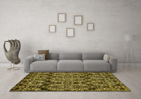 Machine Washable Abstract Yellow Modern Rug, wshabs362yw