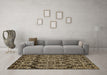 Machine Washable Abstract Brown Modern Rug in a Living Room,, wshabs362brn