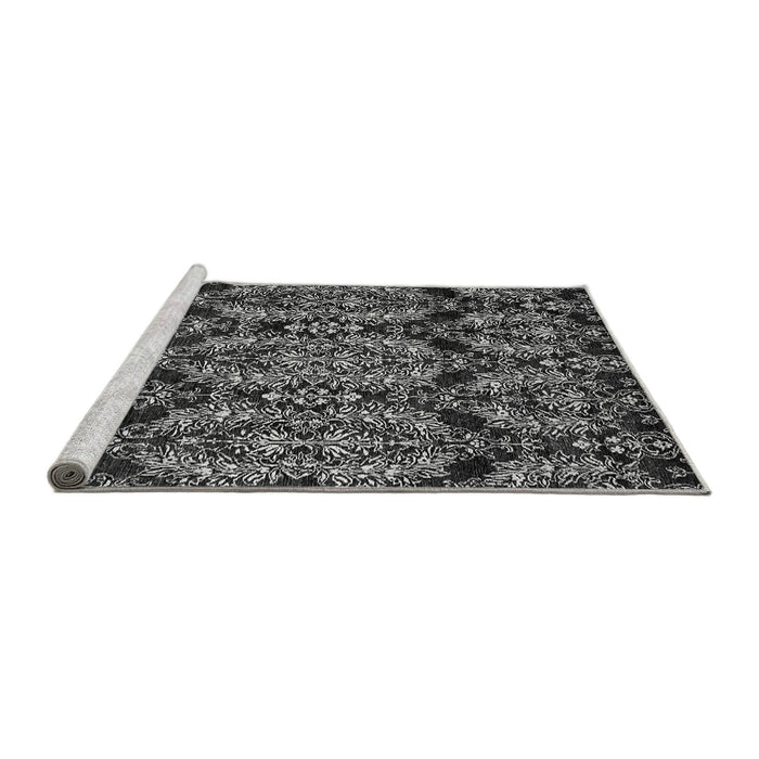 Sideview of Machine Washable Abstract Gray Modern Rug, wshabs362gry
