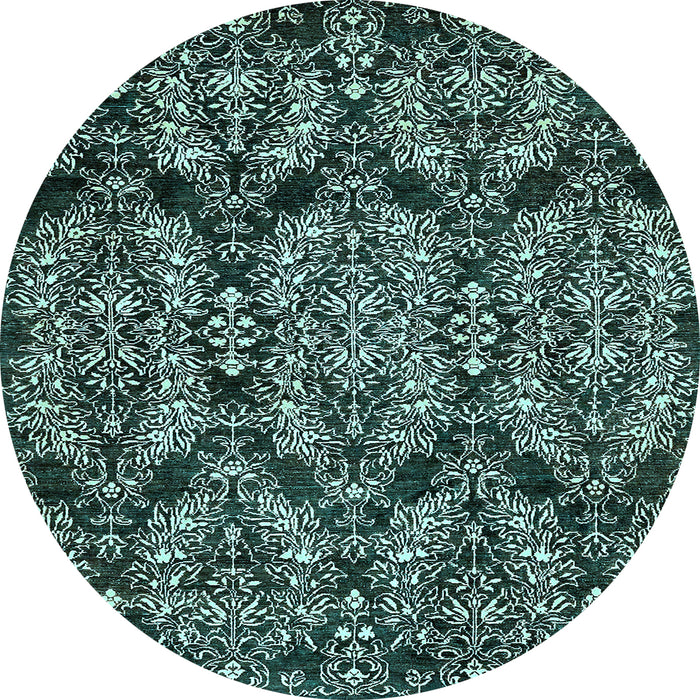 Round Machine Washable Abstract Light Blue Modern Rug, wshabs362lblu