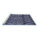 Sideview of Machine Washable Abstract Blue Modern Rug, wshabs362blu