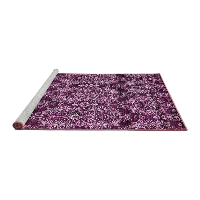 Sideview of Machine Washable Abstract Pink Modern Rug, wshabs362pnk