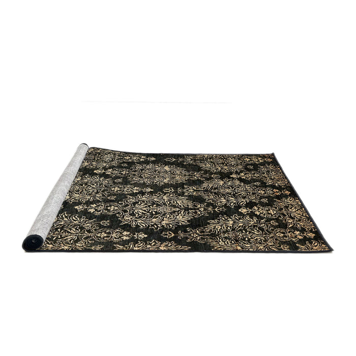 Sideview of Machine Washable Abstract Brown Rug, wshabs363