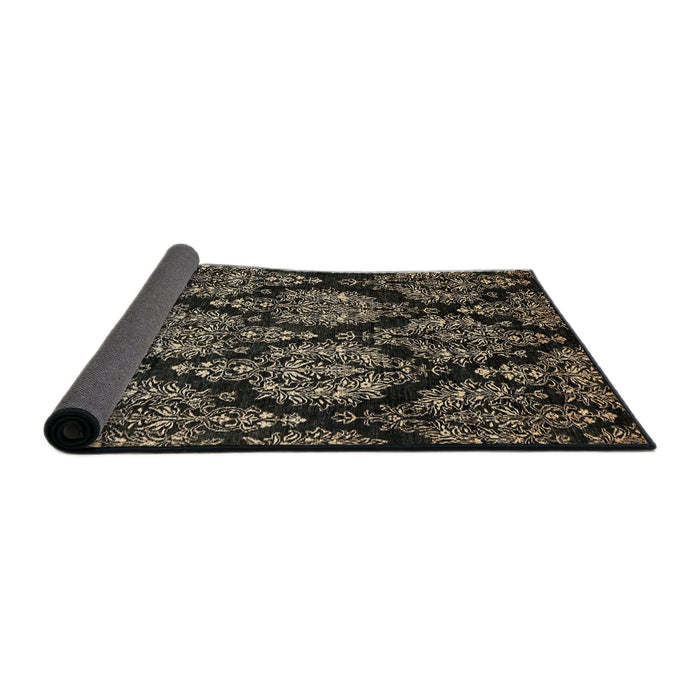 Sideview of Abstract Brown Modern Rug, abs363