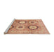 Sideview of Machine Washable Abstract Red Rug, wshabs3630