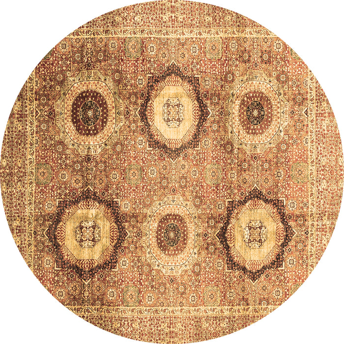 Round Machine Washable Abstract Brown Modern Rug, wshabs3630brn