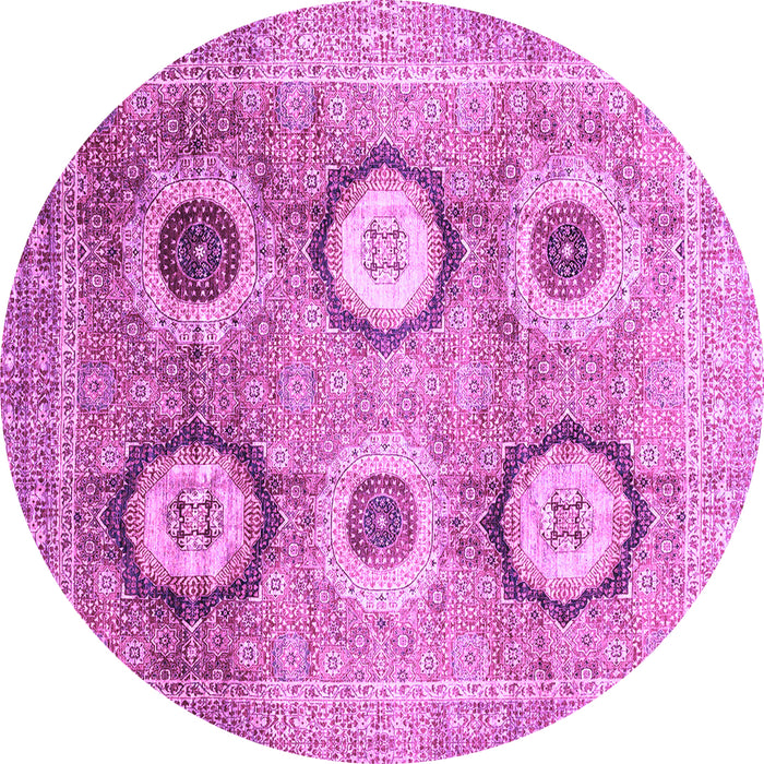 Round Abstract Purple Modern Rug, abs3630pur