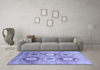 Machine Washable Abstract Blue Modern Rug, wshabs3630blu