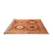 Sideview of Machine Washable Abstract Orange Modern Area Rugs, wshabs3630org