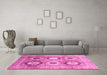 Machine Washable Abstract Pink Modern Rug in a Living Room, wshabs3630pnk