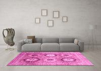 Machine Washable Abstract Pink Modern Rug, wshabs3630pnk