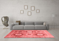 Machine Washable Abstract Red Modern Rug, wshabs3630red