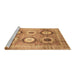 Sideview of Machine Washable Abstract Brown Modern Rug, wshabs3630brn