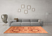 Machine Washable Abstract Orange Modern Area Rugs in a Living Room, wshabs3630org