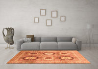 Machine Washable Abstract Orange Modern Rug, wshabs3630org