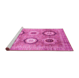 Sideview of Machine Washable Abstract Pink Modern Rug, wshabs3630pnk