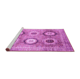 Sideview of Machine Washable Abstract Purple Modern Area Rugs, wshabs3630pur