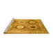 Sideview of Machine Washable Abstract Yellow Modern Rug, wshabs3630yw