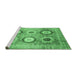 Sideview of Machine Washable Abstract Emerald Green Modern Area Rugs, wshabs3630emgrn