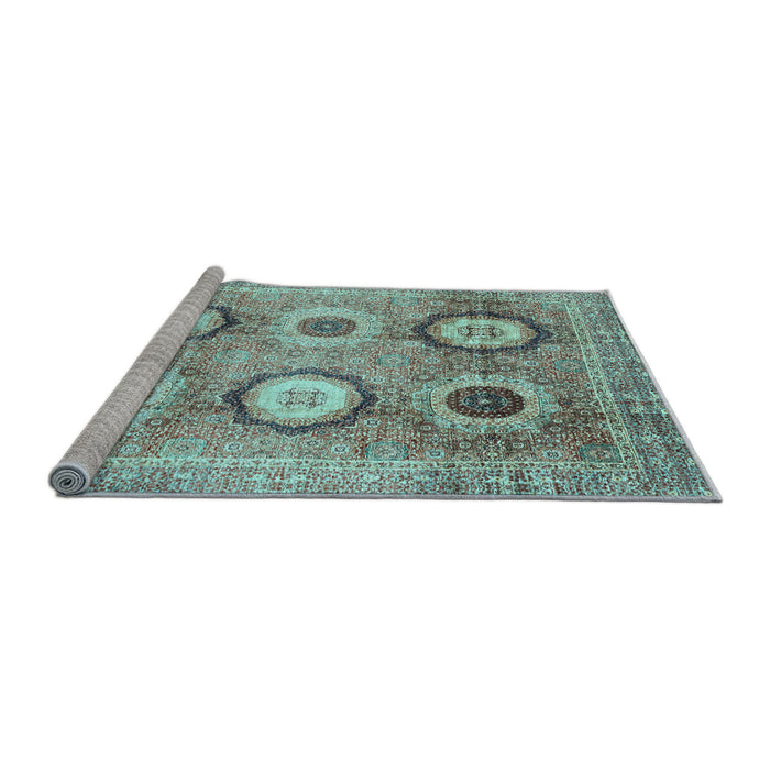 Sideview of Machine Washable Abstract Light Blue Modern Rug, wshabs3630lblu