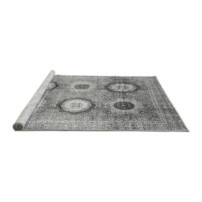 Sideview of Machine Washable Abstract Gray Modern Rug, wshabs3630gry