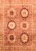 Machine Washable Abstract Orange Modern Area Rugs, wshabs3630org