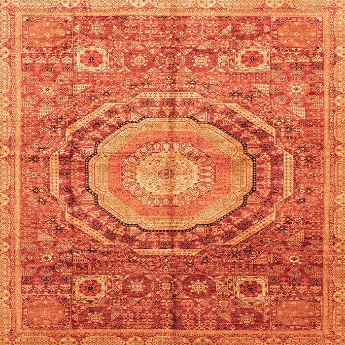 Square Abstract Orange Modern Rug, abs3631org