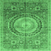 Square Abstract Emerald Green Modern Rug, abs3631emgrn