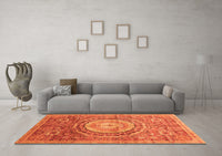 Machine Washable Abstract Orange Modern Rug, wshabs3631org