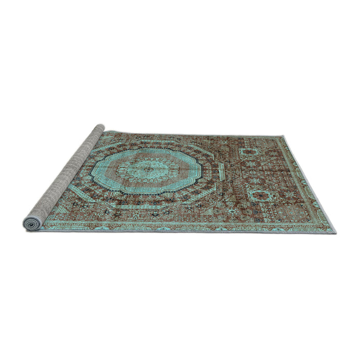 Sideview of Machine Washable Abstract Light Blue Modern Rug, wshabs3631lblu