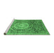 Sideview of Machine Washable Abstract Emerald Green Modern Area Rugs, wshabs3631emgrn