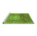 Sideview of Machine Washable Abstract Green Modern Area Rugs, wshabs3631grn